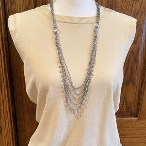 Coldwater Creek Elegant Silver Layered Necklace